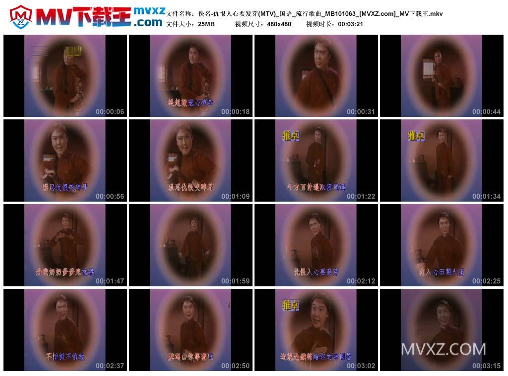 佚名-仇恨人心要发芽(MTV)_国语_流行歌曲_MB101063